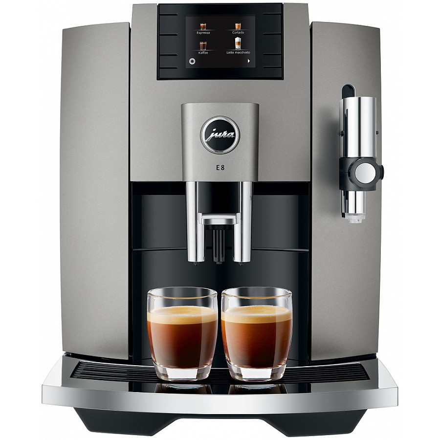 Jura E8 (EB) Dark Inox volautomatische koffiemachine | Electro World Offermans