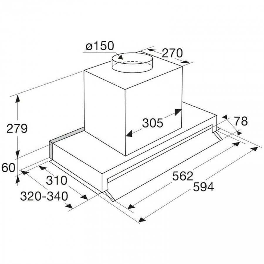Pelgrim IBS630MAT inbouw afzuigkap | Electro World Offermans