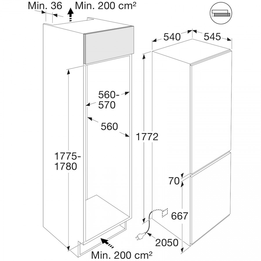 Pelgrim PCS34178N inbouw koelkast | Electro World Offermans