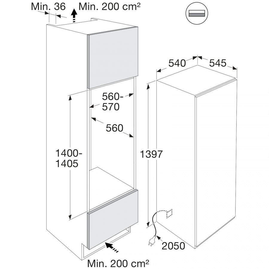 Pelgrim PKD34140 inbouw koelkast | Electro World Offermans