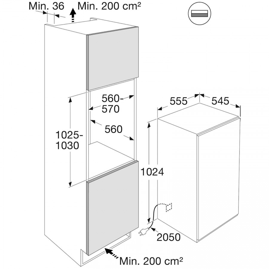 Pelgrim PKD35102 inbouw koelkast | Electro World Offermans