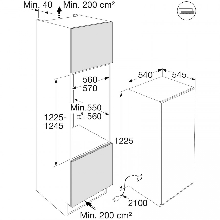 Pelgrim PKVS27122 inbouw koelkast | Electro World Offermans