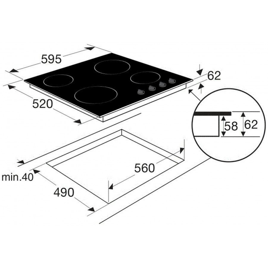 Etna KC160ZT keramische kookplaat | Electro World Offermans