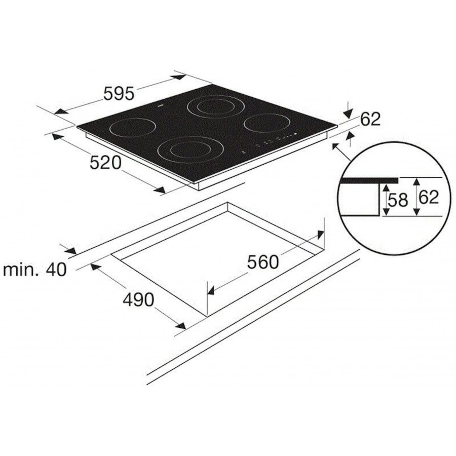 Etna KC360RVS keramische kookplaat | Electro World Offermans