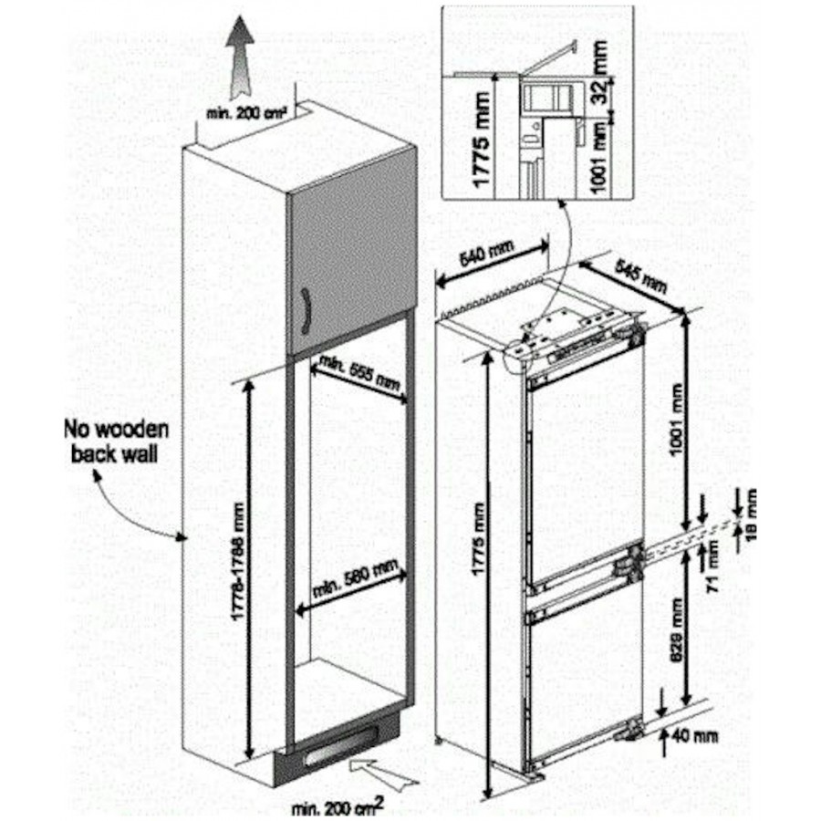 Beko BCNA275E4FN inbouw koel-vriescombinatie | Electro World Offermans