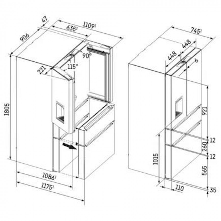 Liebherr MBSDDI 9058-20 amerikaanse koelkast