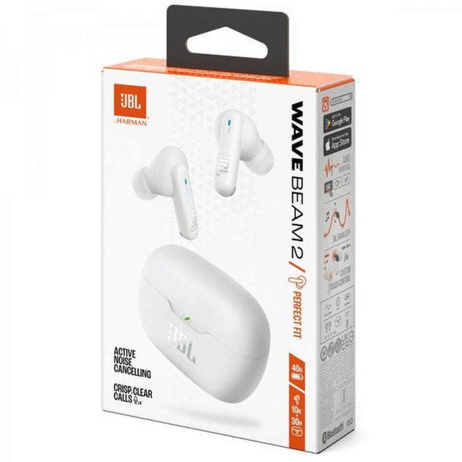 JBL Wave Beam 2 Wit in-ear hoofdtelefoon