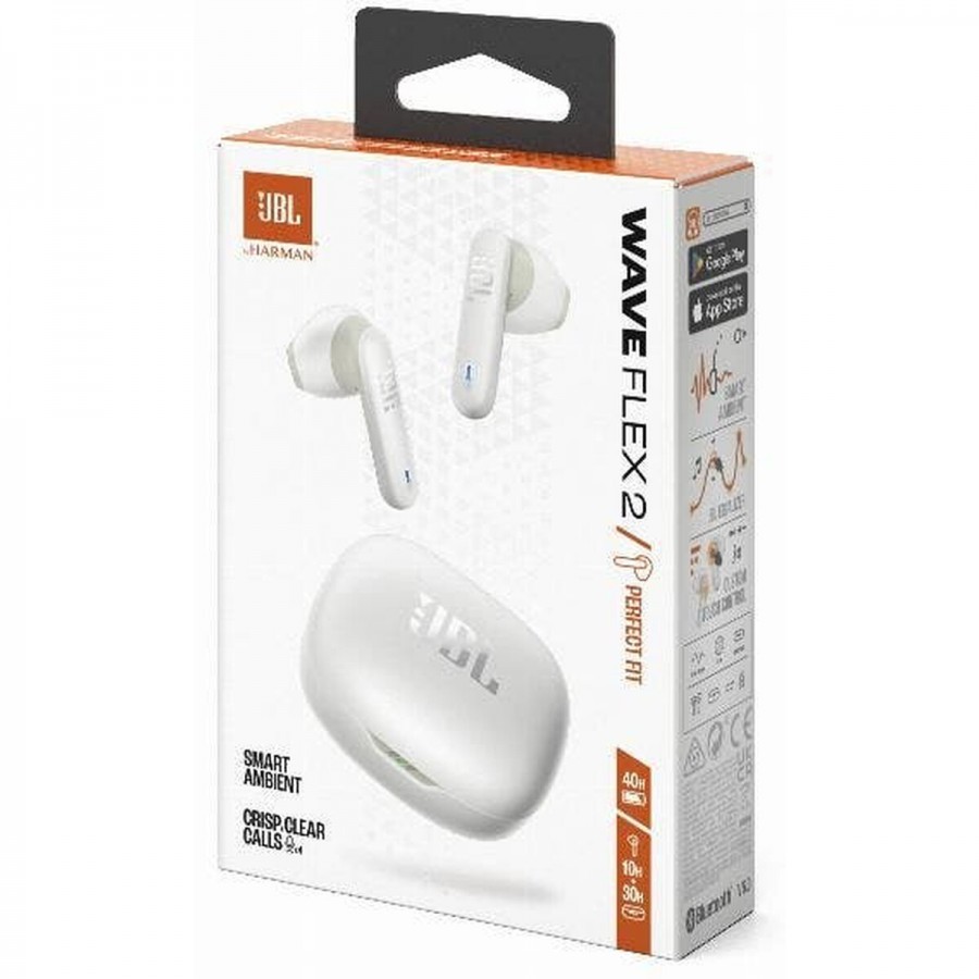 JBL Wave Flex 2 Wit in-ear hoofdtelefoon
