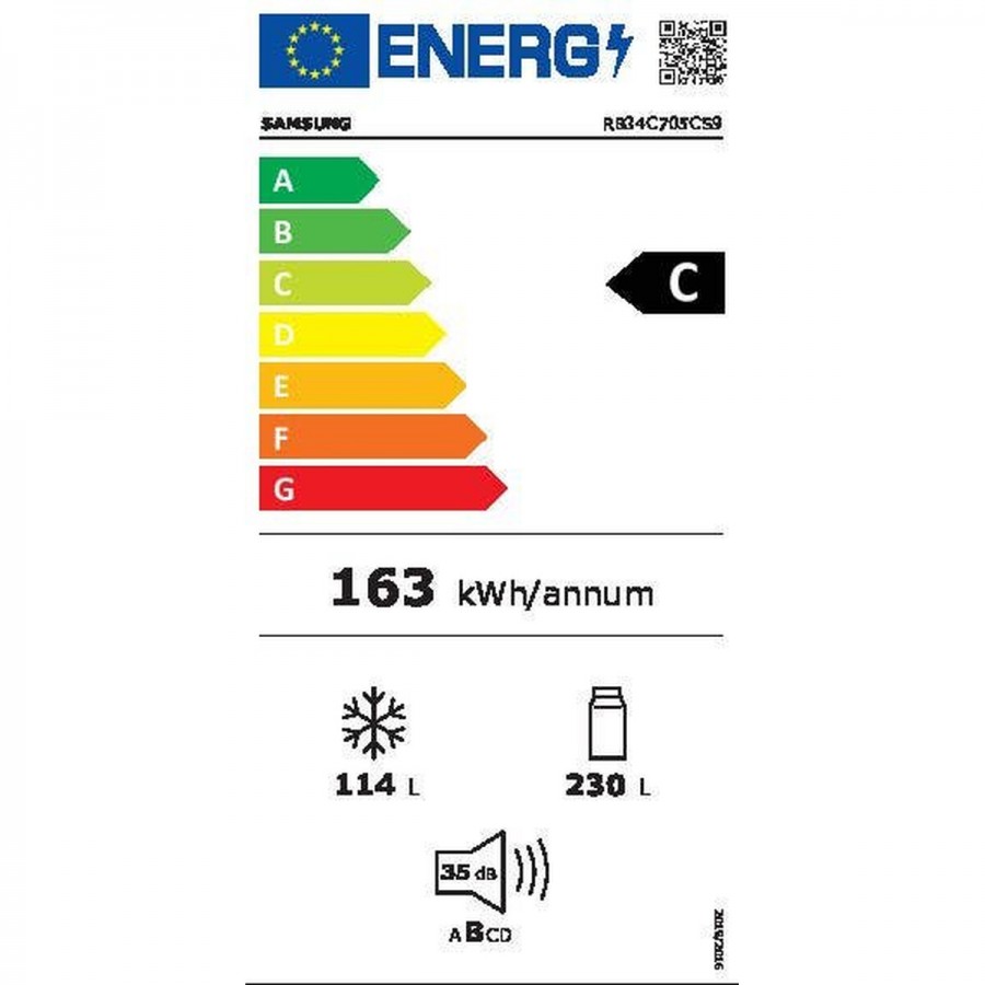 Samsung RB34C705CS9/EF vrijstaande koel-vriescombinatie