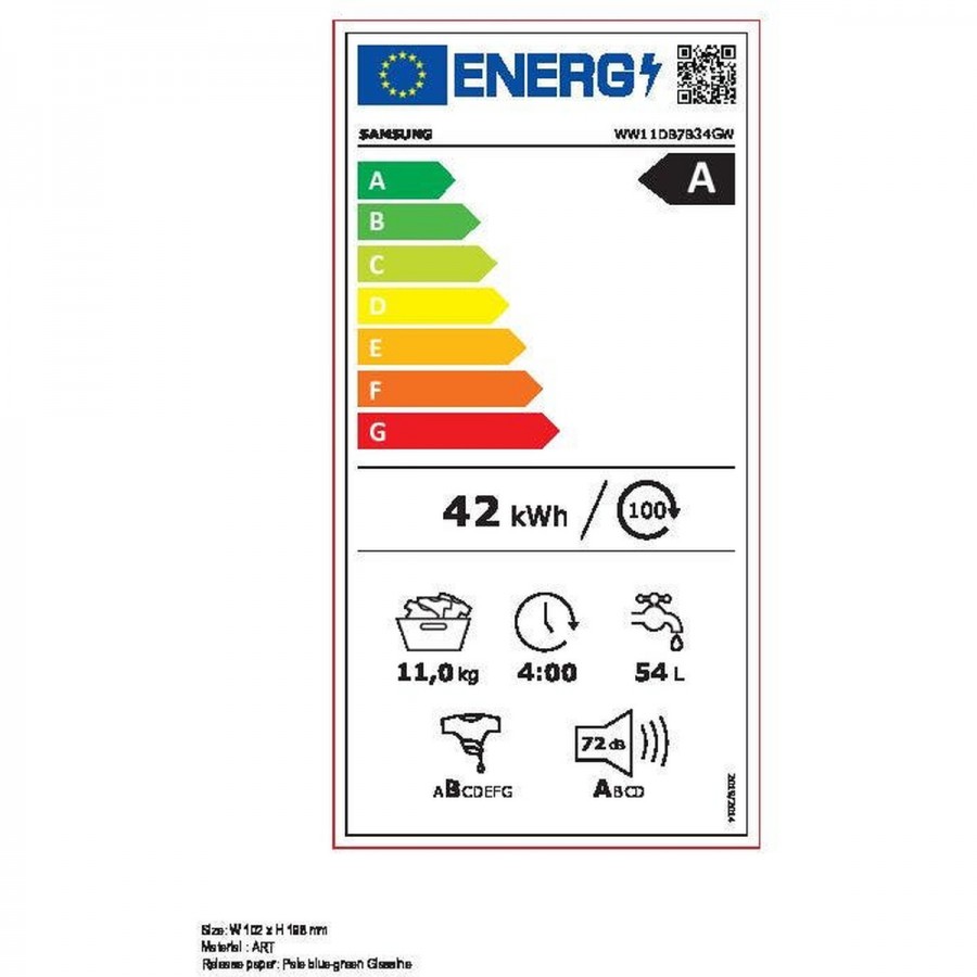 Samsung WW11DB7B34GWU3 voorlader wasmachine