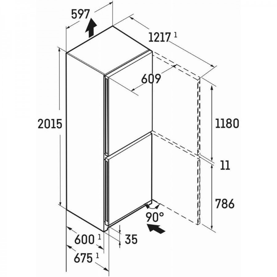 Liebherr CNa 5713-20 vrijstaande koel-vriescombinatie