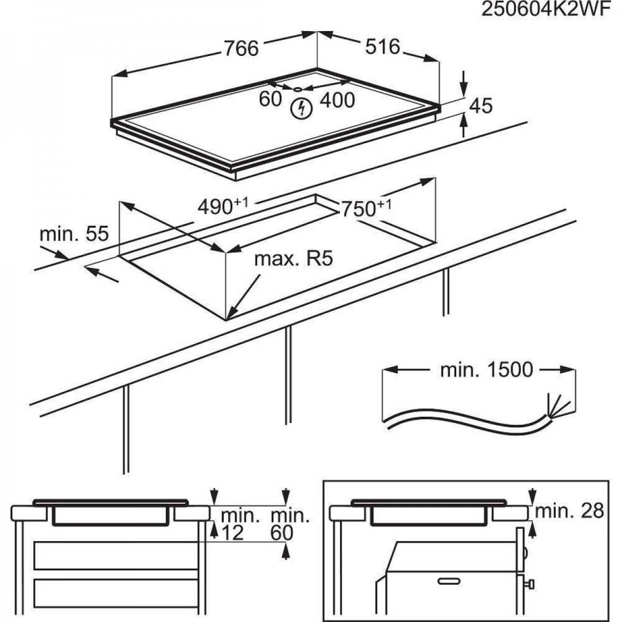 AEG TN84RA06XB 3000 keramische kookplaat