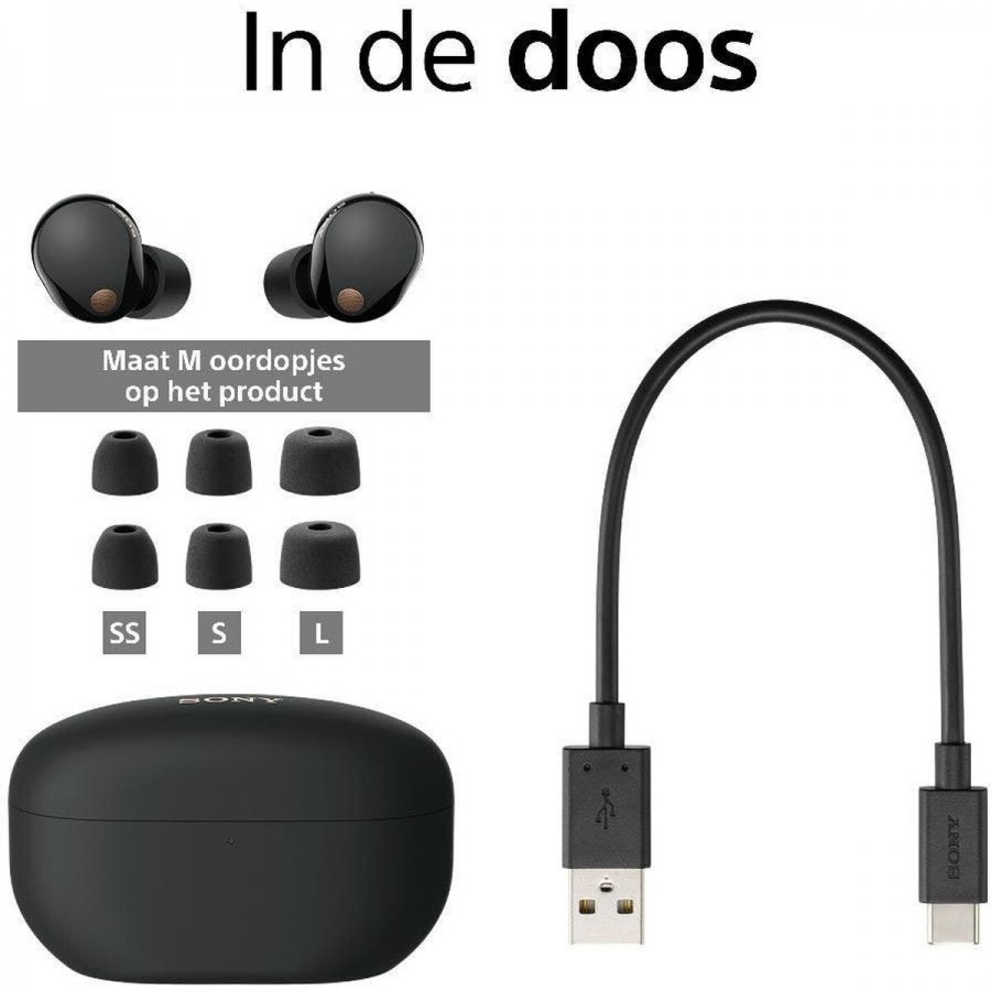 Sony WF-1000XM5 - Zwart in-ear hoofdtelefoon