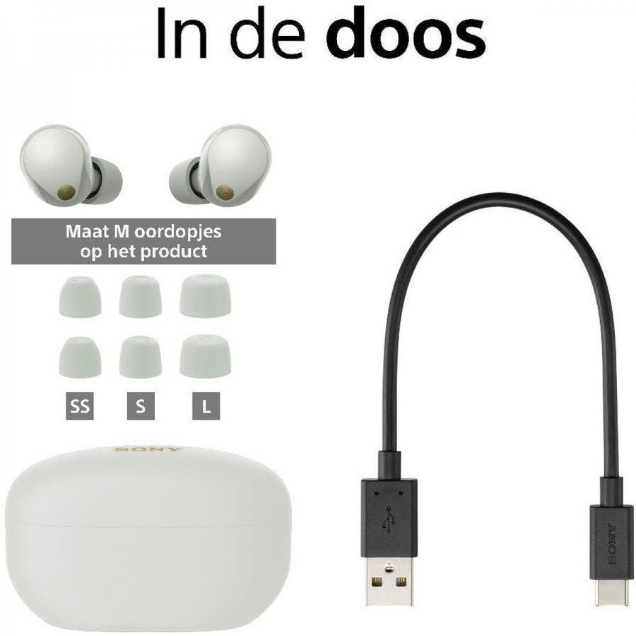 Sony WF-1000XM5 - Zilver in-ear hoofdtelefoon