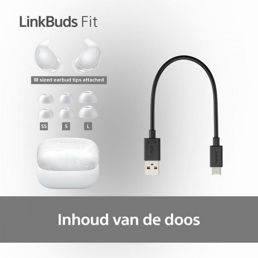 Sony LinkBuds Fit - Wit in-ear hoofdtelefoon