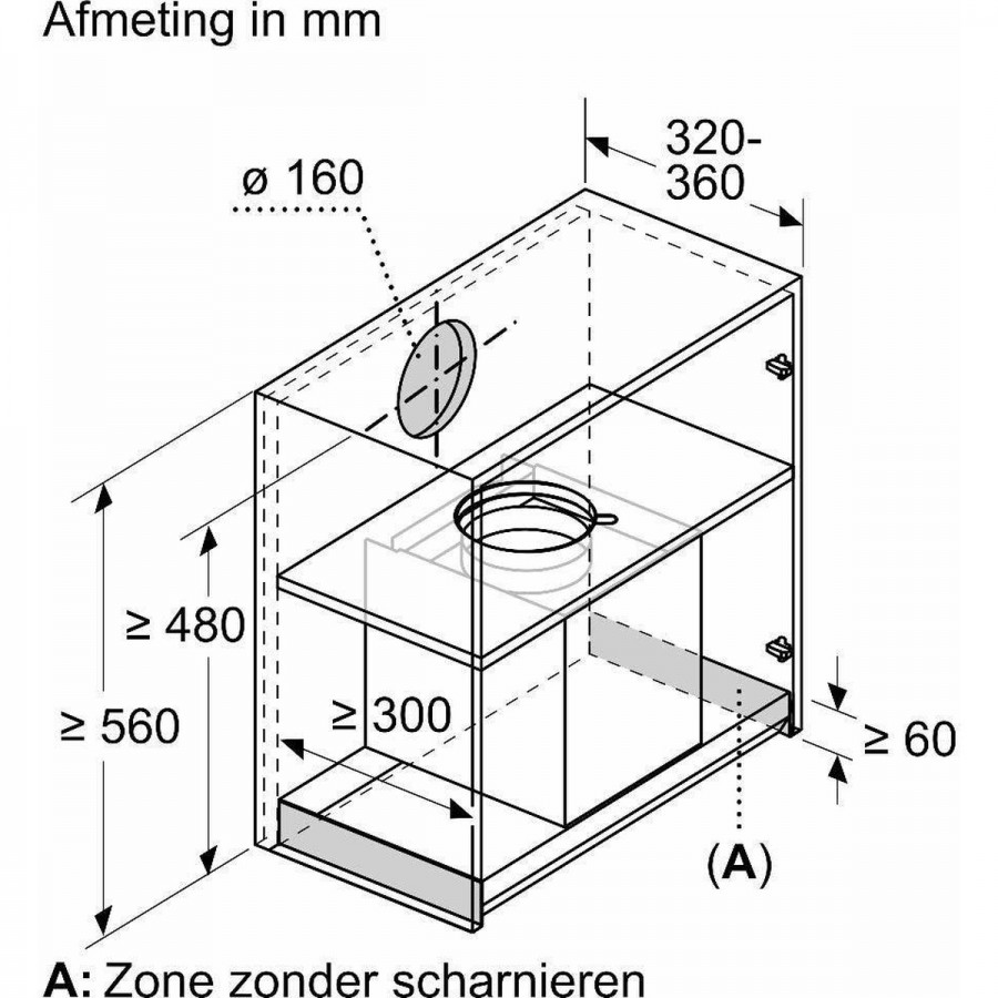 Bosch DBB93BC60 inbouw afzuigkap