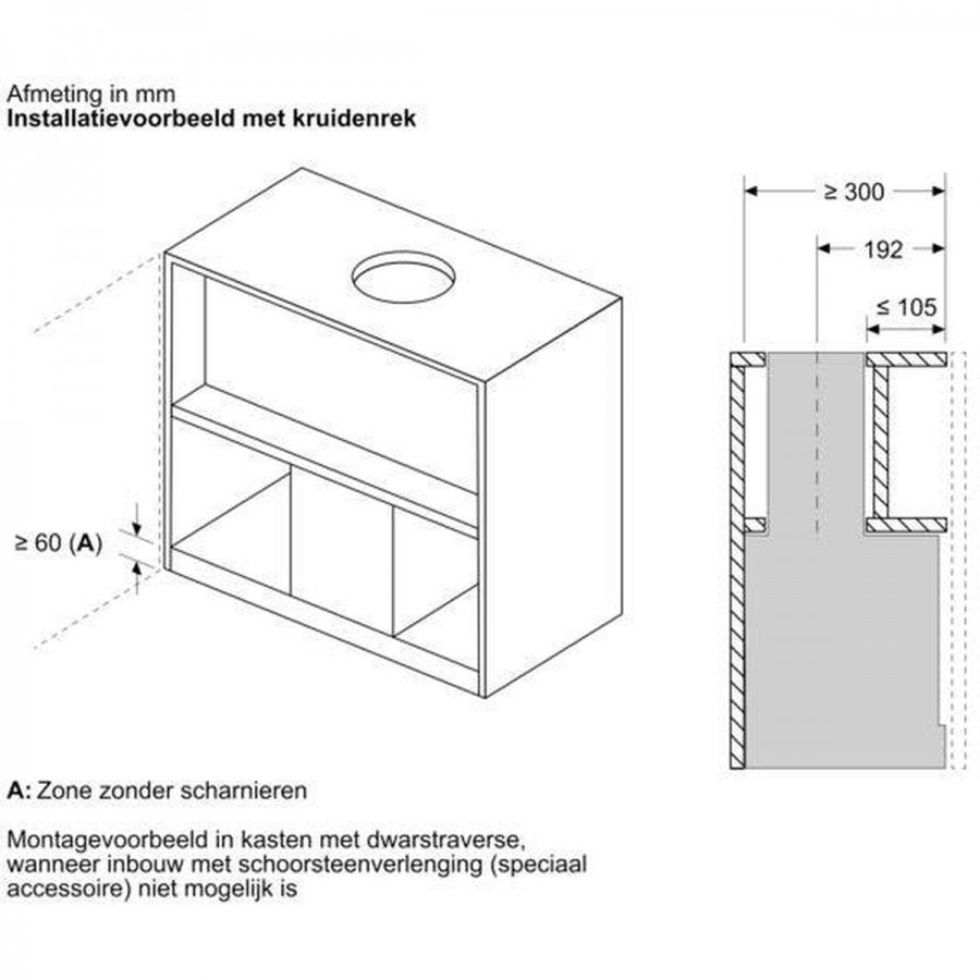 Bosch DBB93BC60 inbouw afzuigkap