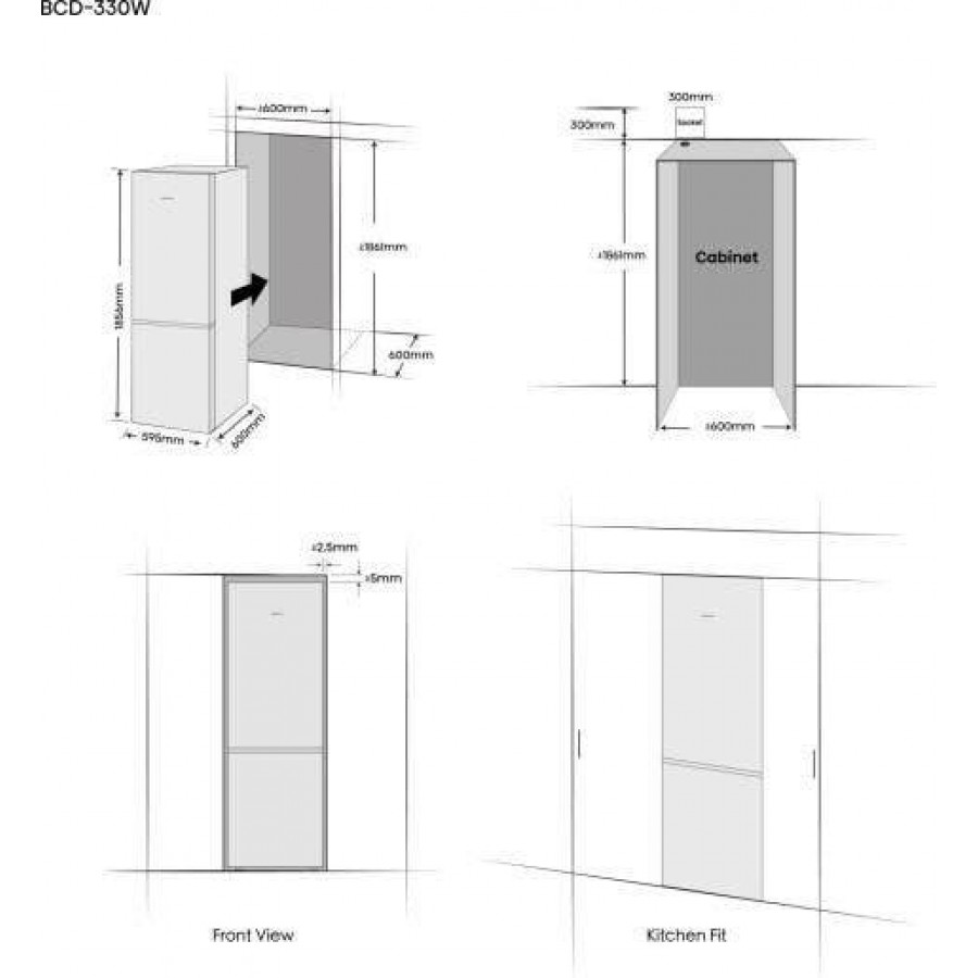 Hisense RB3K330SAIC vrijstaande koel-vriescombinatie