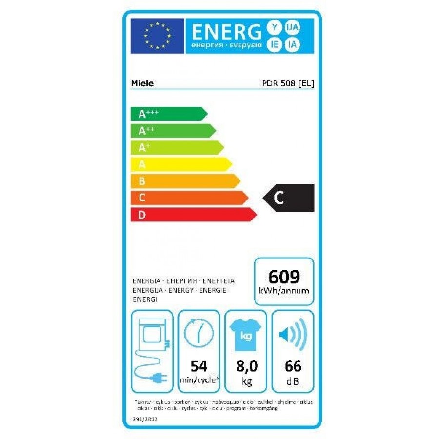 Miele PDR 508 EL SST professionele luchtafvoerdroger