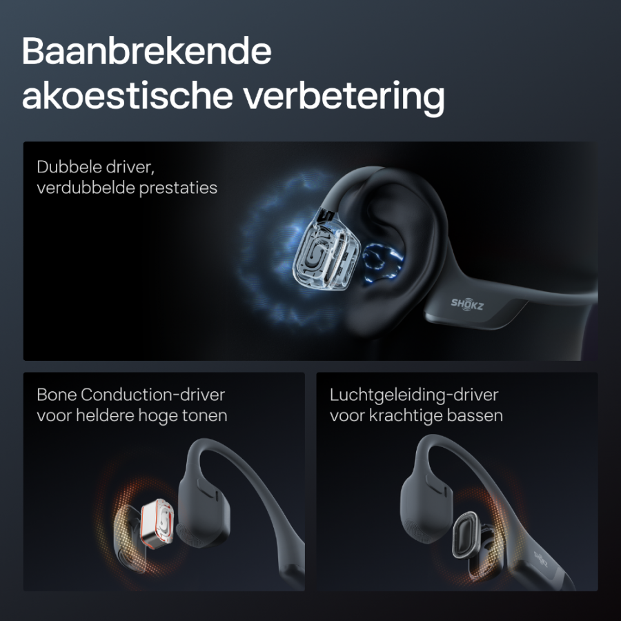 Shokz OpenRun Pro 2 Mini Zwart on-ear hoofdtelefoon