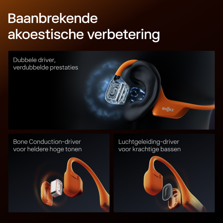 Shokz OpenRun Pro 2 Mini Oranje on-ear hoofdtelefoon