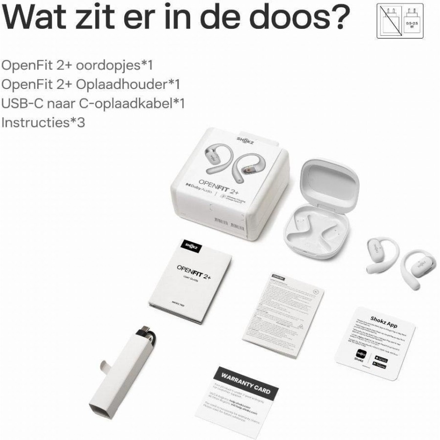 Shokz OpenFit 2+ Grijs in-ear hoofdtelefoon