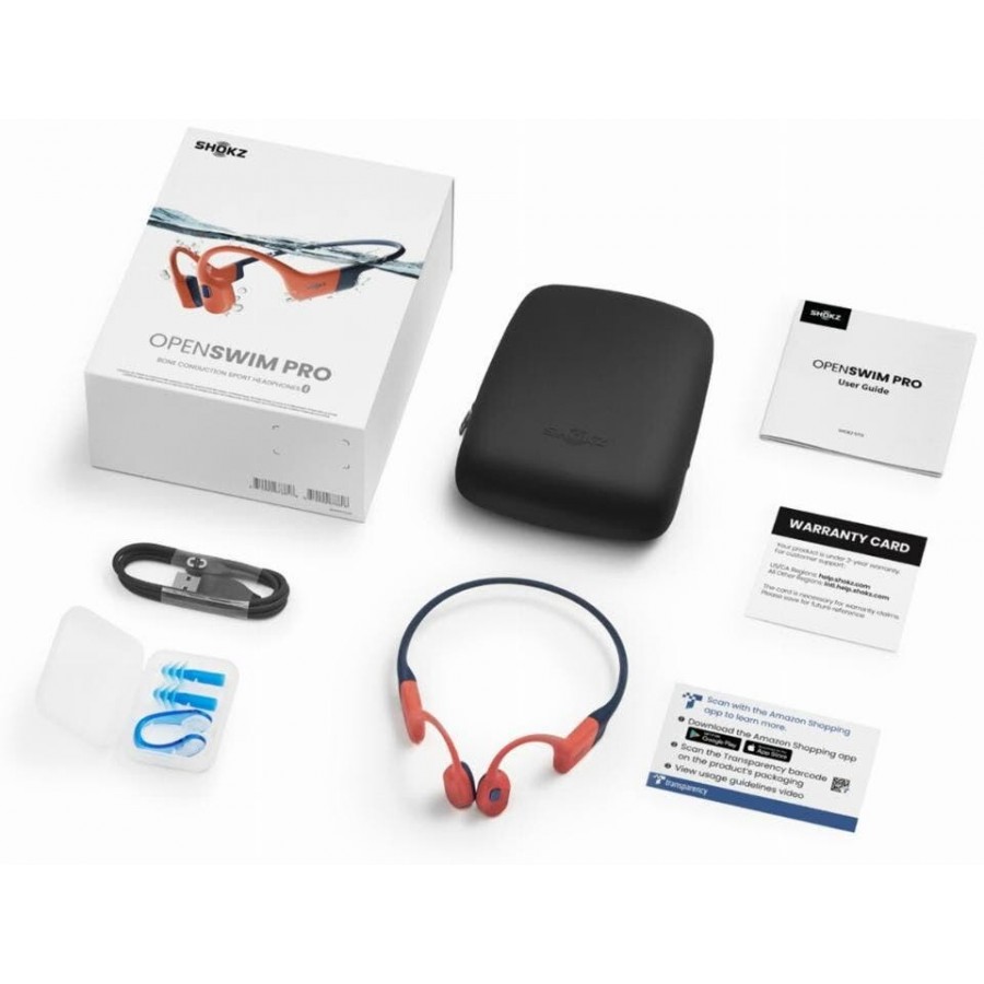 Shokz OpenSwim Pro USB-C Rood on-ear hoofdtelefoon