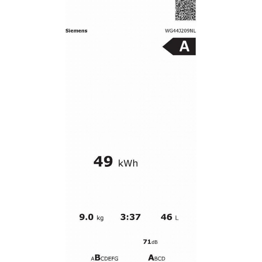 Siemens WG44J209NL voorlader wasmachine