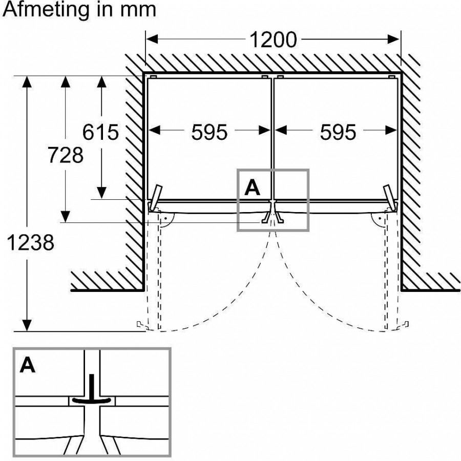 Bosch KSN36VCCG vrijstaande koelkast