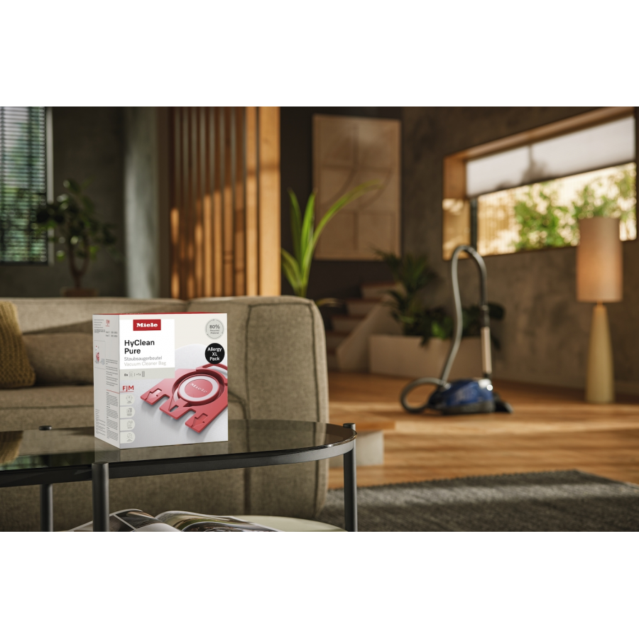 Miele FJM Allergy XL HyClean Pure 8 stofzuigerzakken en een HEPA-filter