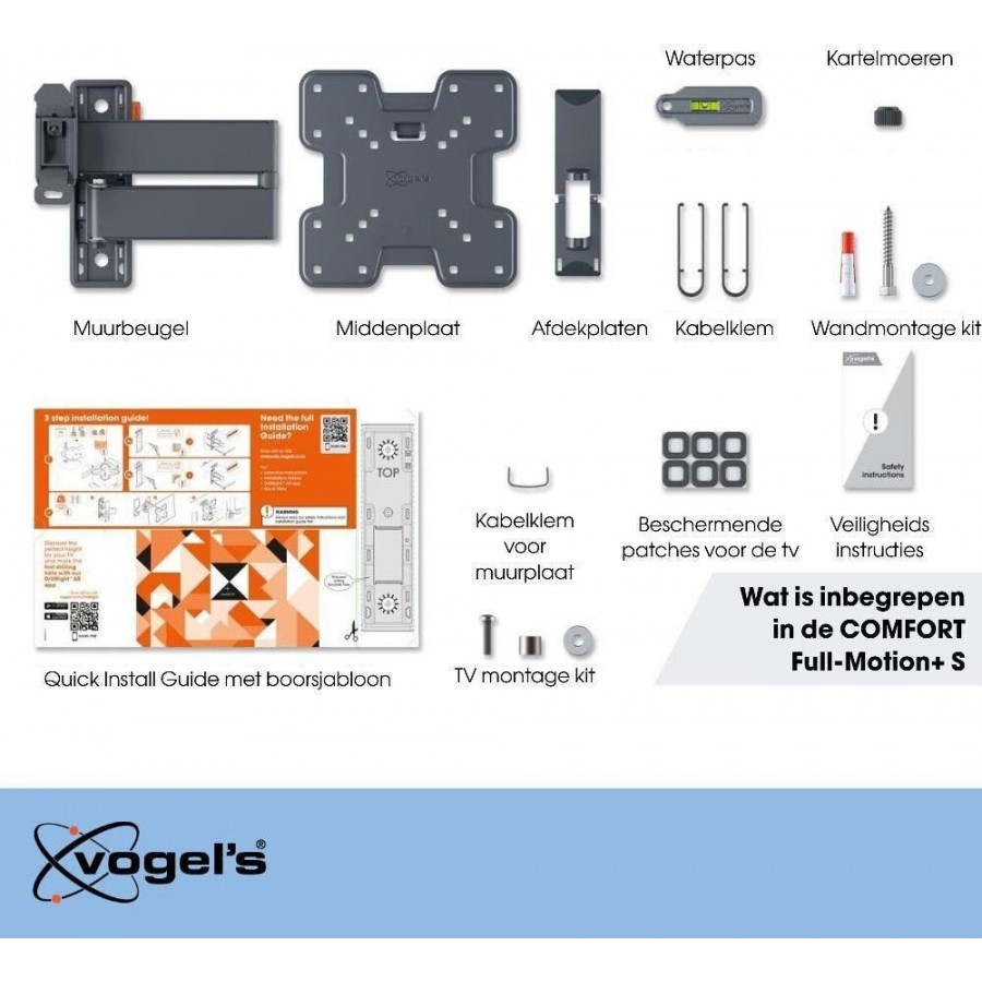 Vogels TVM 3245 - Zwart draaibare televisiebeugel