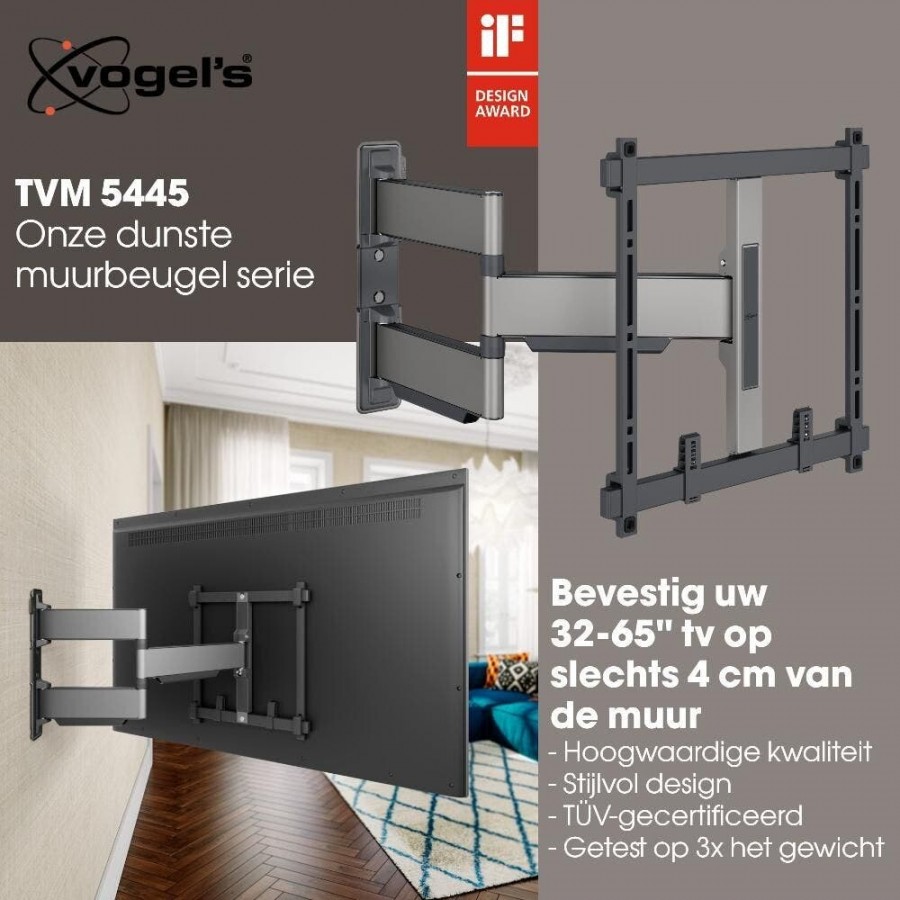 Vogels TVM 5445 Elite Draaibare TV-Beugel Zwart Televisiebeugel