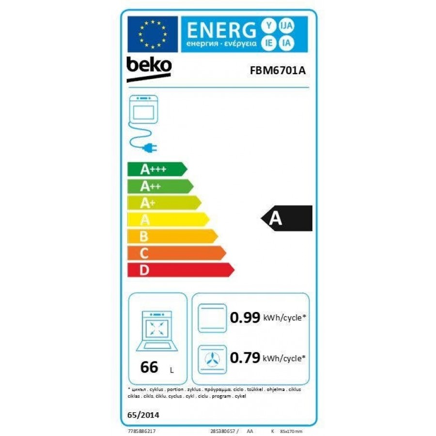 Beko FBM6701A Comfort keramisch fornuis