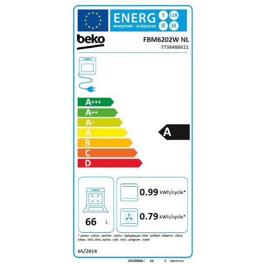 Beko FBM6202W NL Comfort gasfornuis