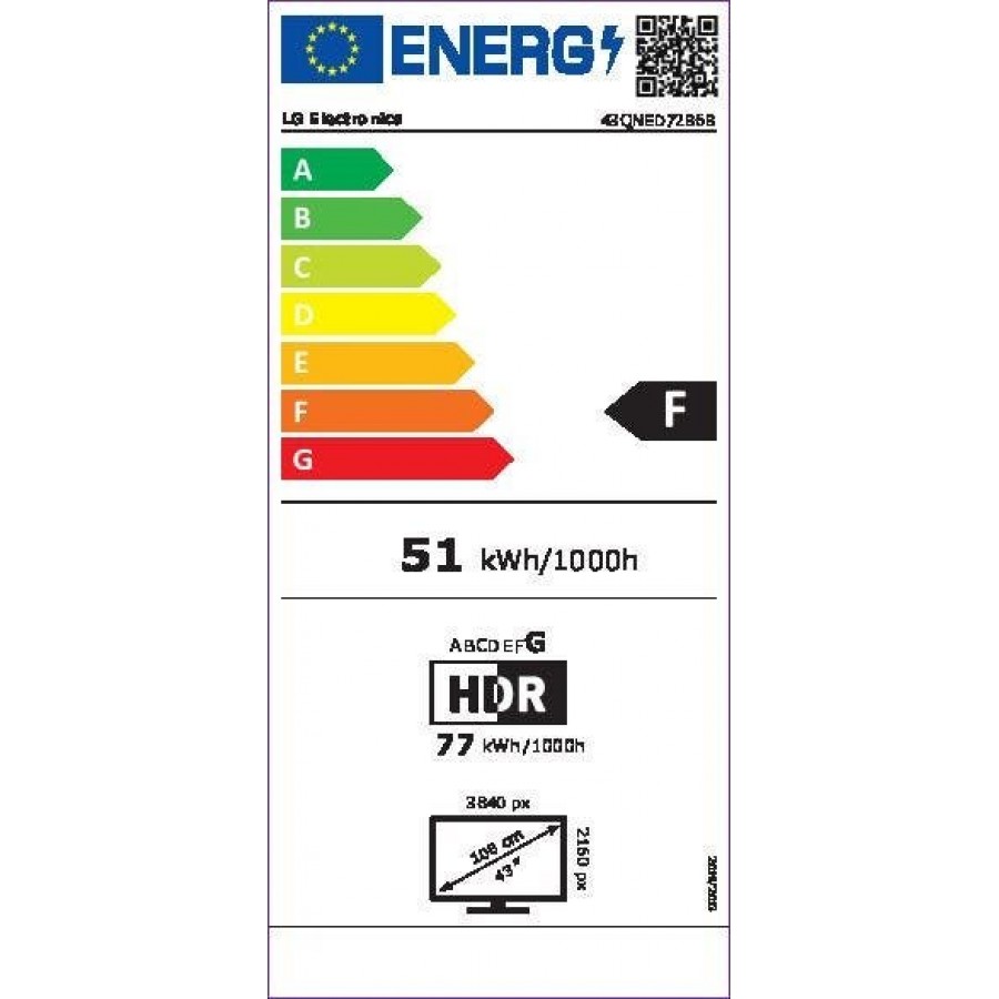 LG MiniLED 4K 43"  QNED72 (2026) LED televisie