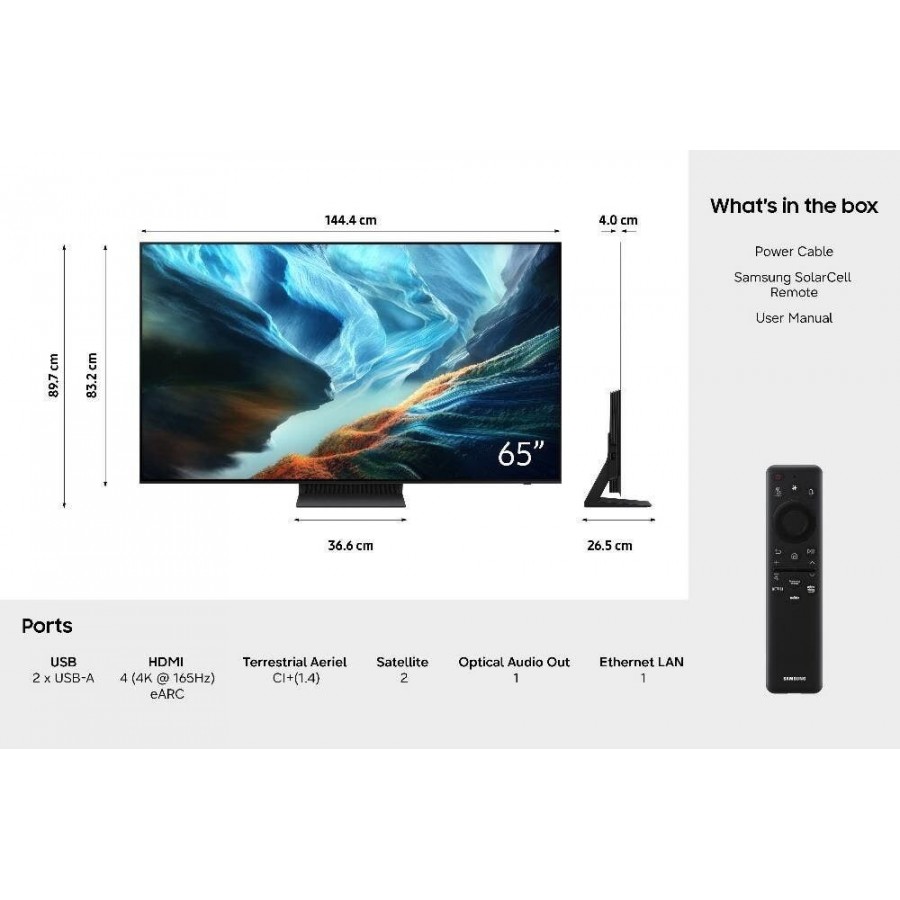 Samsung 65” OLED 4K S93H (2026) OLED televisie