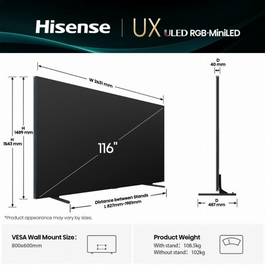 Hisense 116UXQ (2026) QLED televisie