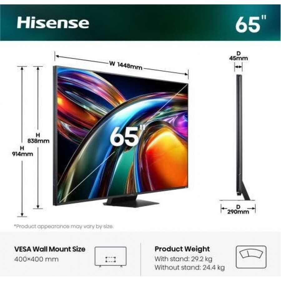 Hisense 65UR9S (2026) QLED televisie