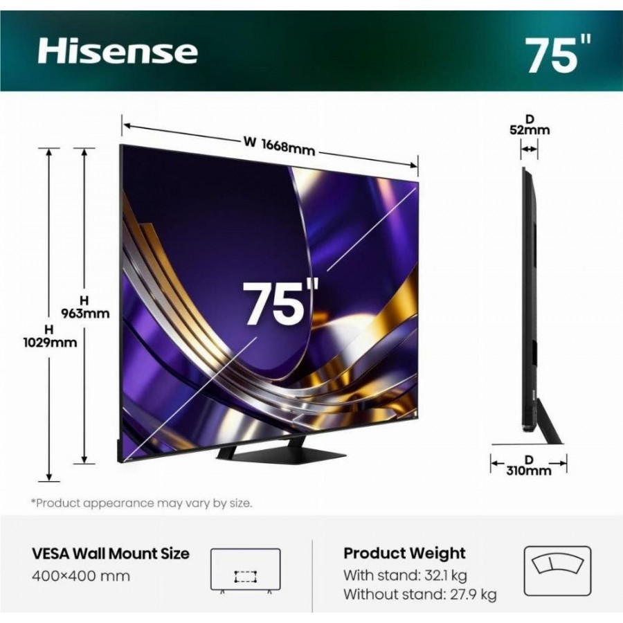 Hisense 75U79S PRO (2026) QLED televisie