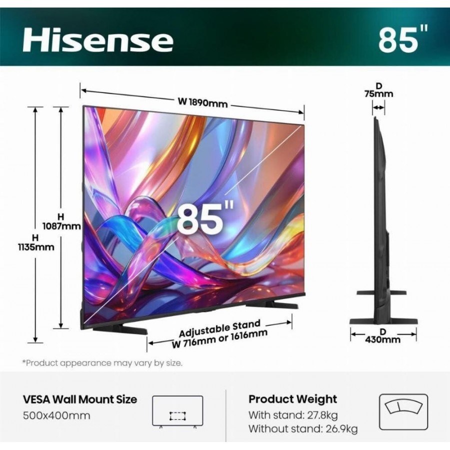 Hisense 85E79S (2026) QLED televisie