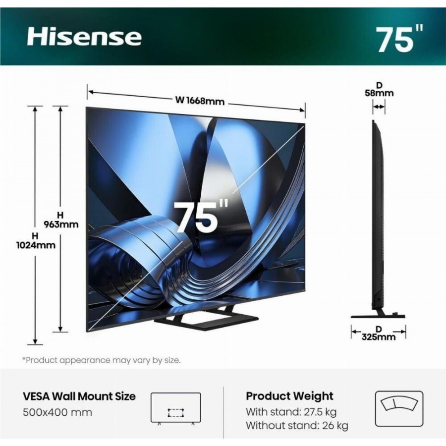 Hisense 75U79SE (2026) QLED televisie