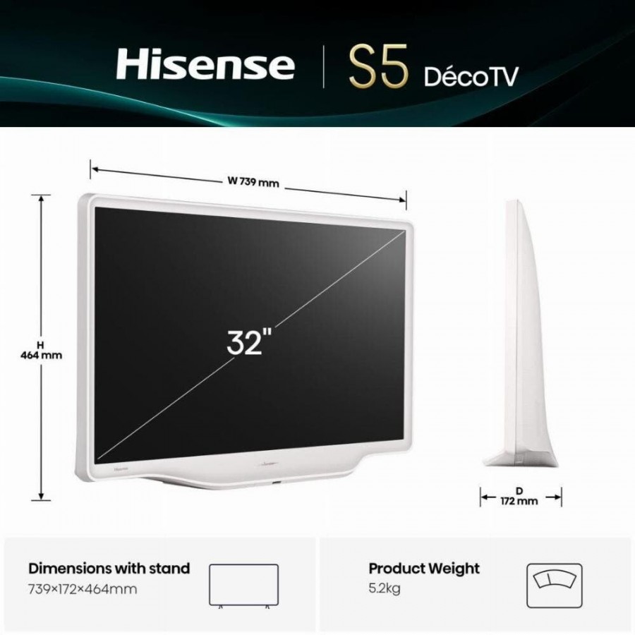 Hisense 32S5Q Déco TV (2026) QLED televisie