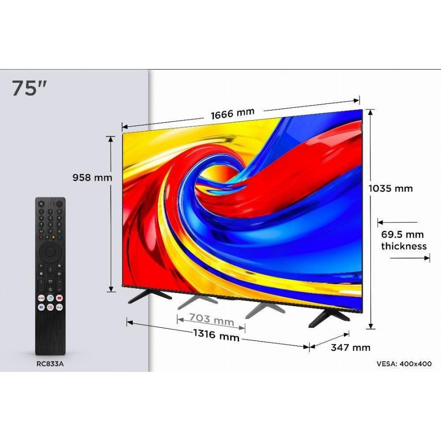 TCL 75QLED780L QLED (2026) QLED televisie