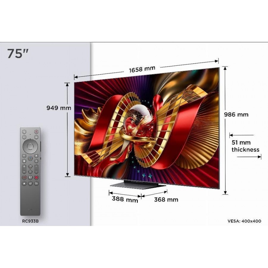 TCL 75C89L SQD-Mini LED (2026) QLED televisie