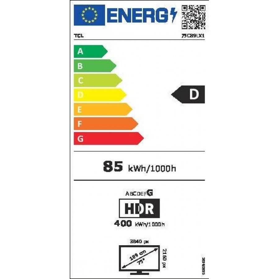 TCL 75C89L SQD-Mini LED (2026) QLED televisie