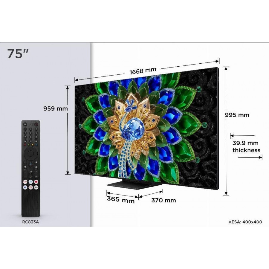 TCL 75A400U QD-Mini LED (2026) QLED televisie