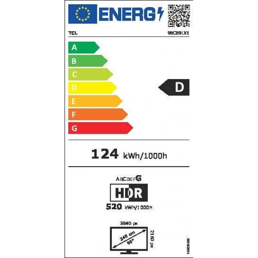 TCL 98C89L SQD-Mini LED (2026) QLED televisie