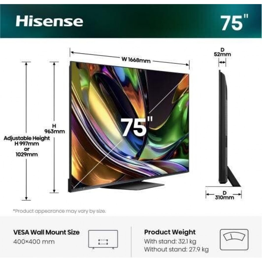 Hisense 75UR8S (2026) QLED televisie
