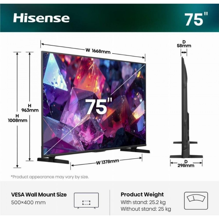 Hisense 75E79S PRO (2026) QLED televisie