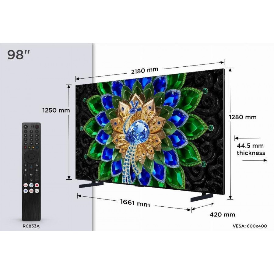 TCL 98A400U QD-Mini LED (2026) QLED televisie
